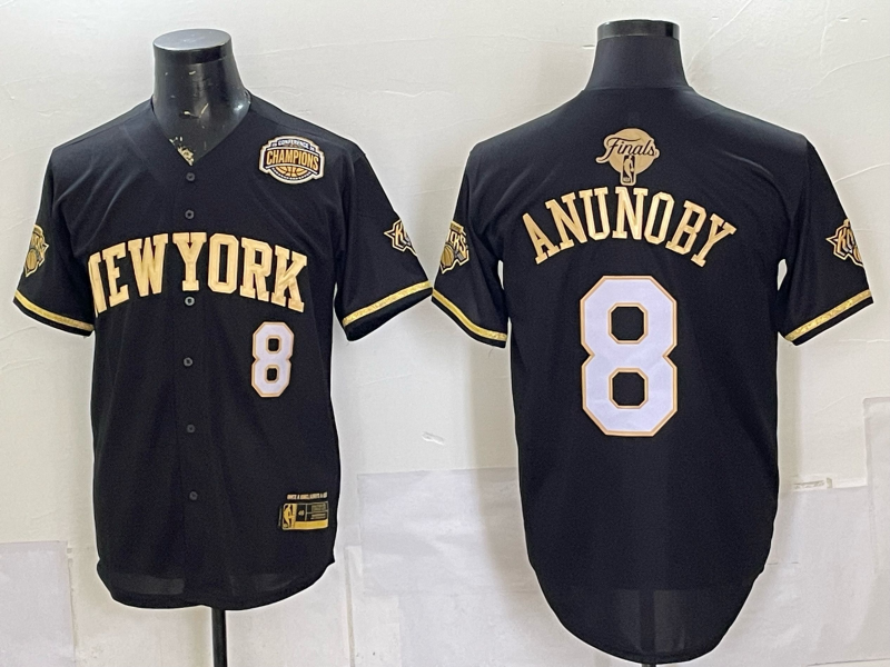 Men New York Knicks #8 Anunoby black 2026 Nike NBA jersey 0625001